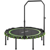 sportnow trampolin fitness con asidero ajustable trampolin deportivo para interior y exterior stahl kunststoff grun   aosom espana