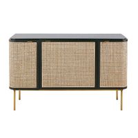 aparador con 3 puertas de rejilla de ratan 125 cm