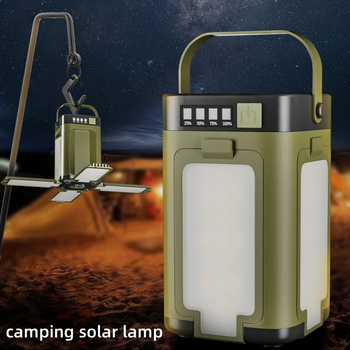 Luz solar para acampar de 2000mAh, luz portátil plegable para tienda con pantalla inteligente, luz colgante para exteriores