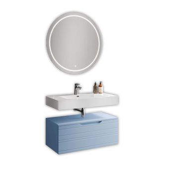 Composición Baño De 3 Piezas Solmira Azul Tiffany En Mdf