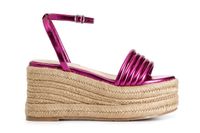 sandalias con mignon acolchado en cuna hot pink