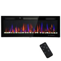 homcom chimenea electrica pared empotrable ultrafina con llama 3d brillovelocidad ajustable y 12 colores guijarros 9001800w   aosom espana