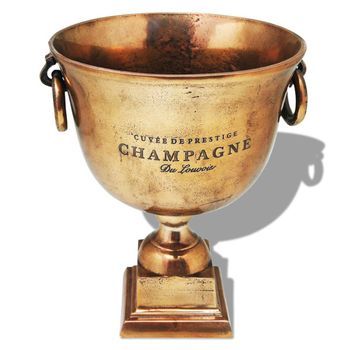 Enfriador De Champán Copa Trofeo Marrón Cobre Vidaxl