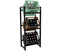soporte para cajas de bebidas apilables metal negro 31x47x116 cm