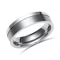 anillo de titanio parcialmente pulido de 6 mm de ancho