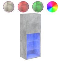 mueble para tv con luces led gris hormigon 405x30x102 cm vidaxl