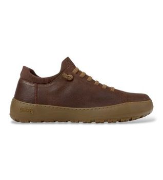 Camper para hombre. K101075-010 Zapatillas de piel Peu Serra marrón (45), Plano, Cordones, Casual