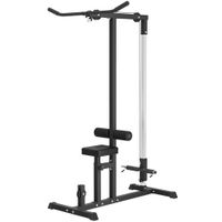homcom maquina de musculacion estacion de entrenamiento con polea y asiento regulable para fitness en gimnasio 107x120x190 cm negro   aosom espana