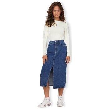 Only Falda Noos Bianca Midi Skirt - Medium Blue Denim para mujer