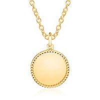 cadena circular de plata 925 dorada grabable