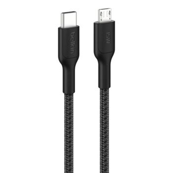 Cable USB Belkin BoostCharge Pro CAB026HQ1MBK USB-C a micro-USB 1 m negro