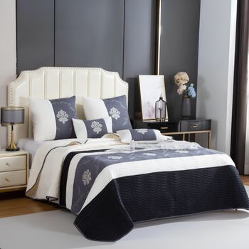 Novotextil Colcha Boutí Bordada Microfibra 150 GSM – Colcha Cama 90 105 135 150 180 con Fundas de Cojín – Cubrecama Ligero, Transpirable y Decorativo para Verano y Entretiempo