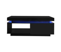 mesa de centro moderna 100x50x403 cm - mesa elegante con cajon y capacidad de carga de 50 kg - blanco