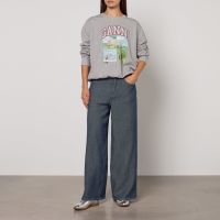 ganni marri heavy denim wide-leg jeans - w29