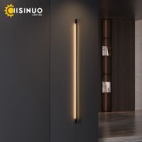 lampara de pared larga minimalista moderna luz led montada en la pared para interiores sala de estar dormitorio lampara de fondo accesorios decorativos para el hogar 90v 240v