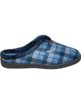 Pantuflas Destalonadas Calz. Roal R12062 Azul Marinas Con Cuadros 41