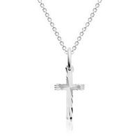 cadena cruz de plata con colgante