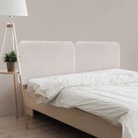 dhome cabecero tapizado liso redondeado tejido luxury para pared cabeceros absorbentes cabezal cama dormitorio espigas beige 200cm dual