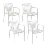 pack de 4 sillas apilables de exterior con reposabrazos kaia en polipropileno 7house