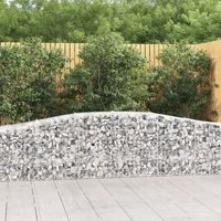 cestas de gaviones 2 piezas  gavion para piedras  gavion decorativo forma de arco hierro 400x50x6080 cm cfw748802