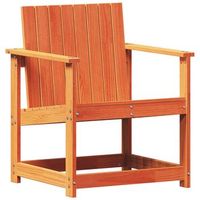 silla de jardin  silla de exterior  sillon madera maciza de pino marron cera 62x55x77 cm