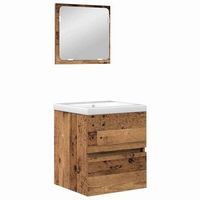 juego de muebles de bano con cajon 2 pcs madera vieja y vidaxl