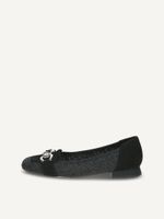 caprice slipper black made of leather and synthetic with trapeze heel size 41