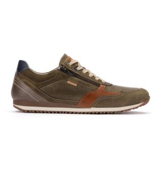 Pikolinos para hombre. M2A-6292SEC1 Zapatillas de Piel Liverpool verde (41), Plano, Cordones, Cremallera, Casual