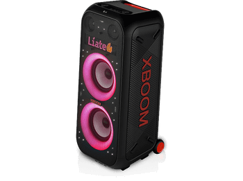 Altavoz gran potencia - LG XBOOM XL9T, 1000W, Para fiestas, karaoke, Luces y Pantalla LED, Efectos de DJ, Bluetooth, Asa Ruedas, IPX4 ,Negro
