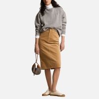 polo ralph lauren midi cotton-corduroy pencil skirt - uk 8