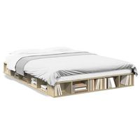 estructura de cama madera de ingenieria roble sonoma 140x200 cm