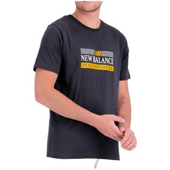 New Balance Camiseta T-shirt L noir avec accents jaunes para hombre