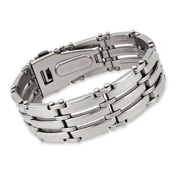 Moderno brazalete de acero inoxidable pulido