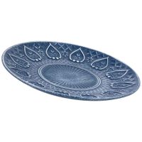 bandeja de decoracion de madera azul 35x35x3 cm