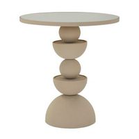 mesa de centro de metal y espejo color crema cm o 45x495