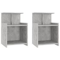mesitas de noche 2 uds contrachapada gris hormigon 40x35x60 cm vidaxl