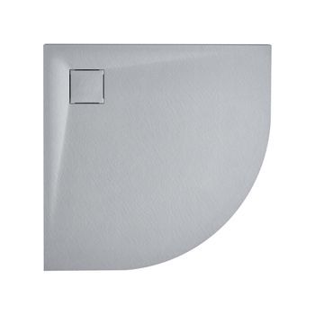 Plato De Ducha Minimalista Con Desagüe Smc Efecto Piedra Natural 80 X 80 X 3 Cm Gris Paron