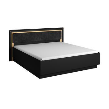 Cama Adulto 180x200 Colección Doha. Color Negro Mate Y Dorado.