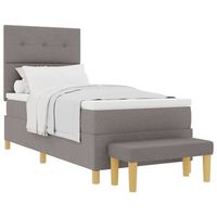 cama tipo box spring con cojin taupe 200 x 80 cm tela vidaxl