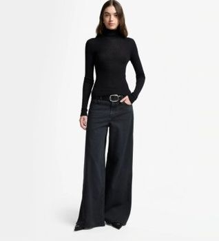 7 For All Mankind para mujer. 7UL60C311O3 Jeans MARIE WIDE LEG negro (28), Casual, Algodón
