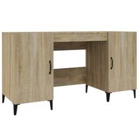 escritorio madera contrachapada color roble sonoma 140x50x75 cm vidaxl