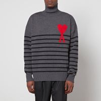 ami de coeur striped wool turtleneck jumper - m