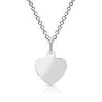 colgante de plata 925 corazon grabable  cadena