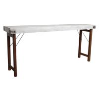 consola antigua de madera blanca