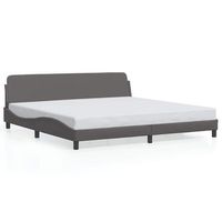 estructura de cama dover cuero sintetico gris 200x200 cm vidaxl