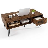 mesa de centro costway con cajon 45 x 109 x 55 cm - madera - marron