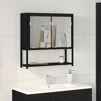 vidaxl armario con espejo roble negro 60 x 16 x 60 cm