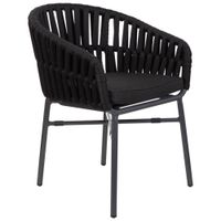 silla de aluminio con cuerda negro