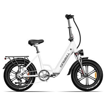 Bicicleta Eléctrica Plegable Kingbull Literider 2.0, Fat Bike 20×4.0, Frenos Hidráulicos, Blanca