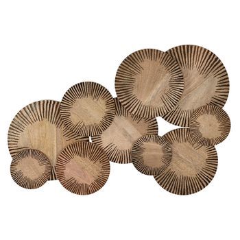 Decoracion Pared Mango 84x4,5x56 Circulos Natural